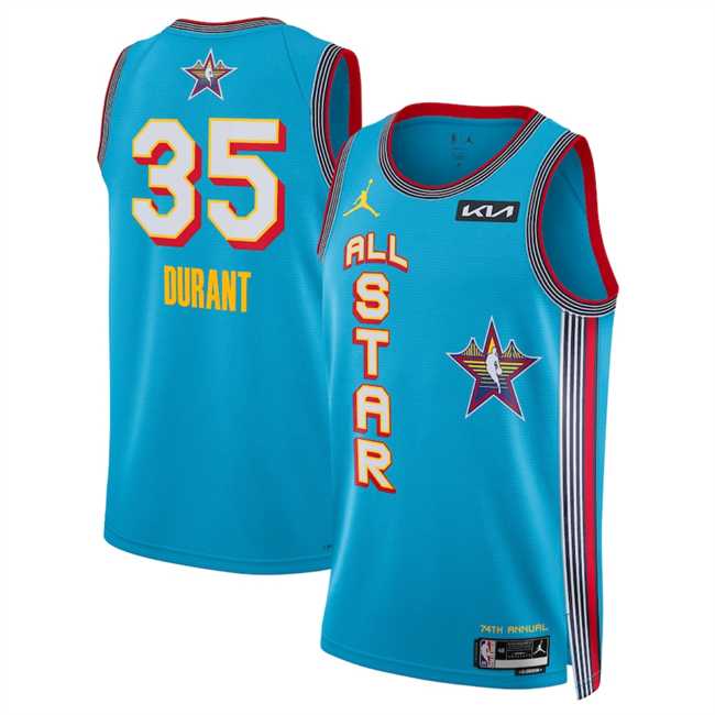 Men%27s 2025 All-Star #35 Kevin Durant Light Blue Stitched Jersey Dzhi